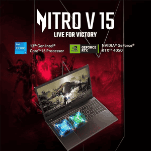 Acer Nitro V | FHD ANV15-51 | Gaming Laptop | 15.6" |13th Gen Intel Core i5-13420H /16GB DDR5/512GB SSD/Windows 11 Home | Obsidian Black