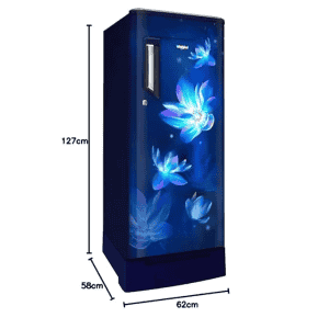 Whirlpool  Direct-Cool Single Door Refrigerator | 215 IMPC ROY SAPPHIRE FLOWER RAIN | 200 L/3 Star | Blue