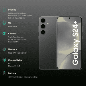 SAMSUNG Galaxy S24 Plus 5G | 12GB RAM/512GB | Onyx Black