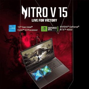 Acer Nitro ANV15-51 V Gaming Laptop | 13th Gen Intel Core i5-13420H Processor/ 15.6"/FHD 144Hz Display | 8GB/512GB SSD/RTX 4050 Graphics/Windows 11 Home/Wi-Fi 6