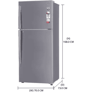 LG  Frost Free Double Door  Refrigerator |GL-T432APZR| 412 L/1 Star | Shiny Steel