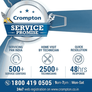 Crompton Wave Plus 400-mm | CH BRN GLD Pedestal Fan | KD White