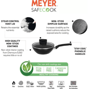 Meyer Safecook Stirfry Stir  | Fry Pan  | 26 cm  | with Lid 1.6 L