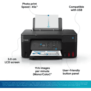 Canon PIXMA MegaTank G2770 Multi-function Color Ink Tank Printer | Black