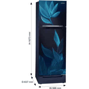 SAMSUNG Frost Free Double Door Refrigerator | 2 Star | 236 L | Paradise Bloom Blue | RT28C31429U/H