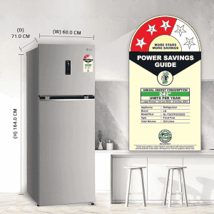 LG Frost-Free Smart Inverter Wi-Fi Double Door Refrigerator | 322 L | 3 Star | Shiny Steel | GL-T342TPZX