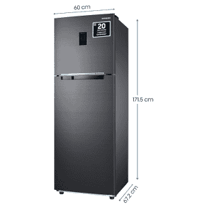 Samsung Digital Inverter Frost-Free Double Door Refrigerator Appliance | RT37C4523BX/HL | 322 L/3 Star | Luxe Black