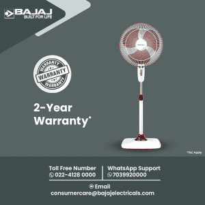 BAJAJ RAPIDO PEDESTAL FAN | 400 MM 251277 | WINE RED