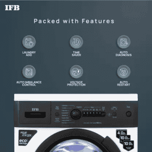 IFB Fully Automatic Front Load Washing Machine | DIVA AQUA BXS 6010 | 6 kg | Black, White