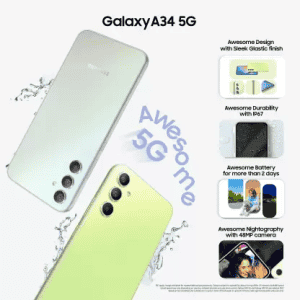 SAMSUNG Galaxy A34 | 5G | 6 GB RAM | 128 GB | Awesome Lime