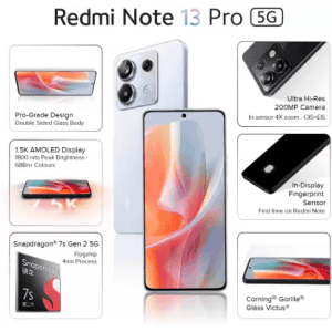 REDMI Note 13 Pro 5G | 8 GB RAM | 128 GB | Coral Purple