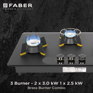 Faber Hob Magiclift Toughened Glass Top | 3 Burner