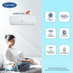 Carrier Inverter Air Conditioner | 18k Kurve Rxi Inverter R32 |1.5 Ton/3 Star | White