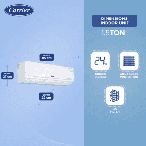 Carrier Inverter Air Conditioner | 18k Kurve Rxi Inverter R32 |1.5 Ton/3 Star | White