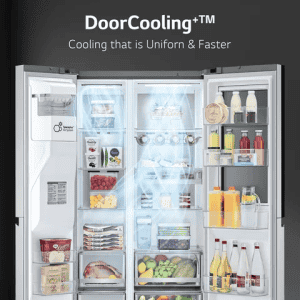 LG 635 Litres 3 Star Frost Free Side by Side Refrigerator with Smart Diagnosis | GL-X257AMCX |  Matt Black