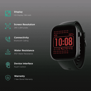boAt Wave Astra Smartwatch with Bluetooth Calling | 46.4mm HD Display, IP67 Water Resistant | Active Black