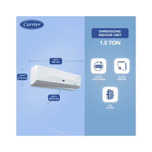 Carrier | 1.5 Ton 3 Star Flexicool Inverter Split AC  | Convertible 6-in-1 Cooling 8K XCEL LUMO EXI | White