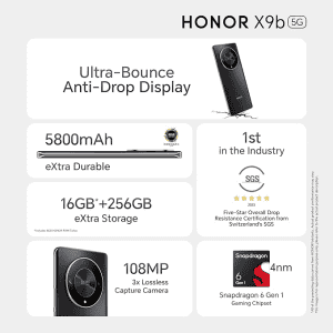 Honor X9b | 8GB/256GB | Midnight Black