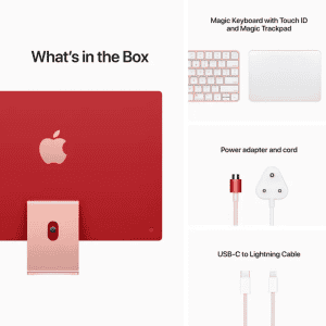 Apple 2021 iMac with 4.5K Retina display M1 | 8 GB Unified/256 GB SSD/Mac OS Big Sur/24 Inch Screen/MGPM3HN/A | Pink
