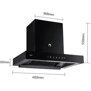 Kaff CASTO DX DHC 60 Auto Clean Wall Mounted Chimney | Black