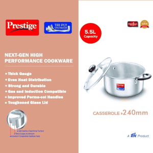 Prestige TriPly Splendor Casserole | 240 mm | 5.5 litres