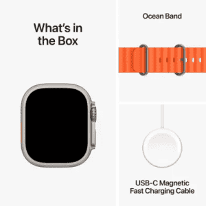 Apple Watch Ultra 2 | GPS + Cellular 49mm Titanium Case with Orange Ocean Band | Orange Strap