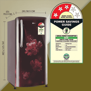 LG 201 L 3 Star Direct-Cool Single Door Refrigerator | GL-B211HSCD | Scarlet Charm