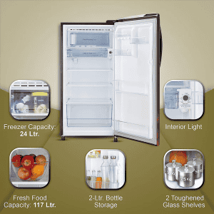 LG 201 L 3 Star Direct-Cool Single Door Refrigerator | GL-B211HSCD | Scarlet Charm