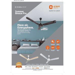 Orient Summer Breeze Pro Ceiling Fan 1200 mm | White