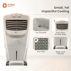 Orient Electric Premia 36 L Personal Air Cooler home | Densenest Honeycomb Pads with Dust Filter | Inverter Compatible | Beige