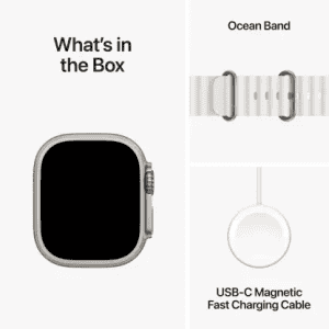 Apple Watch Ultra 2 | GPS + Cellular 49mm Titanium Case with White Ocean Band  | White Ocean Strap