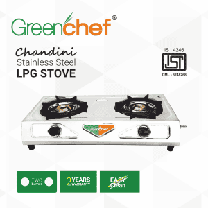 Greenchef LPG Stove 2Burner Chandini | Gas stove | Black
