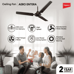 IMPEX High Speed Ceiling Fan AERO ENTERA | CHERRY BROWN