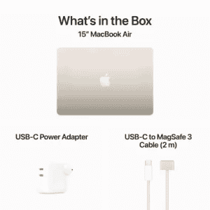 Apple MacBook Air | M3 Chip 8GB | 256GB SSD | MRYR3HN/A | 38.86 cm (15.3 inch) | Starlight