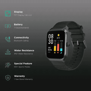 Noise ColorFit Canvas Smartwatch | Bluetooth Calling | Jet Black Strap