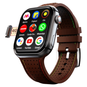 Fire-Boltt Dream Wi-Fi+4G SIM Android OS Wristphone Smartwatch | 51.3 mm | HD Display | In Built GPS | Cocoa Couture Strap