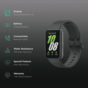 SAMSUNG Galaxy Fit3 Smartwatch with 100 Plus Watch Faces | 40.9mm AMOLED Display | Gray Strap