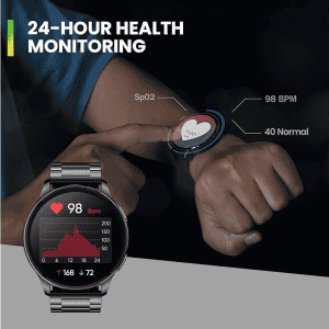 Amazfit Huami Pop 3R Metal Strap Smart Watch | Metallic Sliver