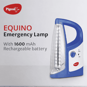 Pigeon by Stovekraft 12424 Equino LED Emergency Rechargeable Lamp with 1600 mAH and 50 Hours Backup | Blue