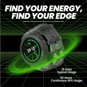 Amazfit Active Edge Smart Watch with Stylish Rugged Sport & Fitness Design GPS Workouts & Exercise | 16 Days Battery | Midnight Pulse