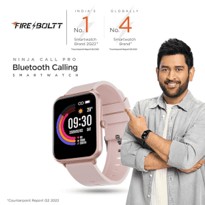Fire-Boltt Ninja Call Pro Smart Watch Dual Chip Bluetooth Calling | Pink