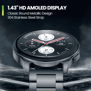 Amazfit Huami Pop 3R Metal Strap Smart Watch | Metallic Sliver