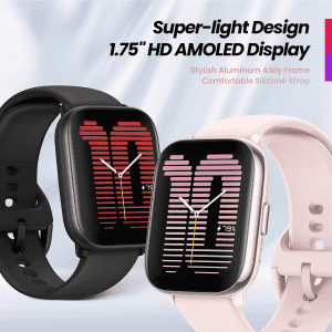 Amazfit Active Smart Watch with AI Fitness Exercise Coach | 14 Day Battery | 1.75" AMOLED Display & Alexa Enabled | Midnight Black