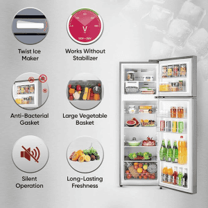 LG Smart Inverter Frost-Free Double Door Refrigerator | 246 L | 3 Star | Dazzle Steellg |GL-S262SDSX
