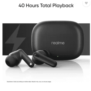 Realme Buds T300 | 40 hours Playback Bluetooth Headset | Stylish Black