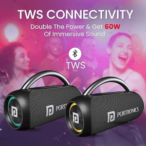 Portronics Bluetooth Portable Speaker | Radiant | 30W | Stereo Channel | Black | POR 2068