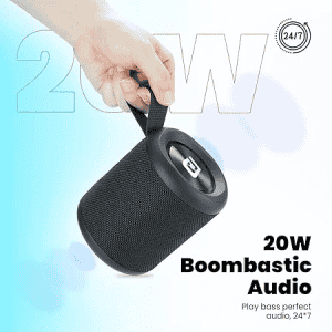 Portronics SoundDrum P Wireless Speaker | 20 W | Handsfree Calling | Stereo Channel | Black