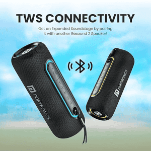 Portronics Bluetooth Speaker | Resound | 215W | HD Sound with Mic | RGB Lights |  Stereo Channel | Black