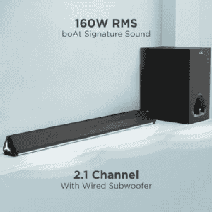 boAt Aavante Bar Aura Bluetooth Soundbar with Remote | 160W | 2.1 Channel | Black