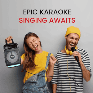 Portronics | Melomix | 20W  | Portable Bluetooth Speaker  | Karaoke Mic | RGB Light Modes | Black